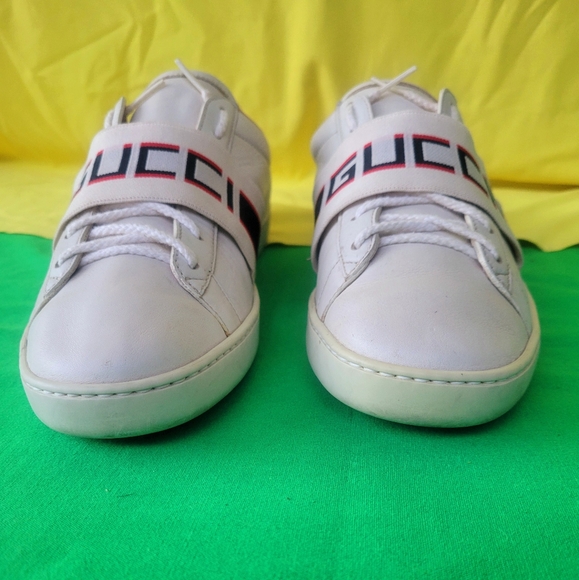 GUCCI ACE LEATHER LOGO STRIPES SNEAKER MEN'S - Picture 12 of 15